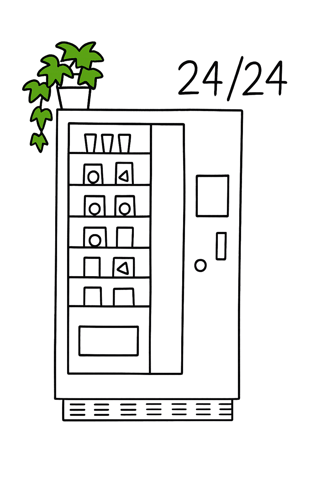 Illustration frigo connecté disponible 24h/24 en entreprise